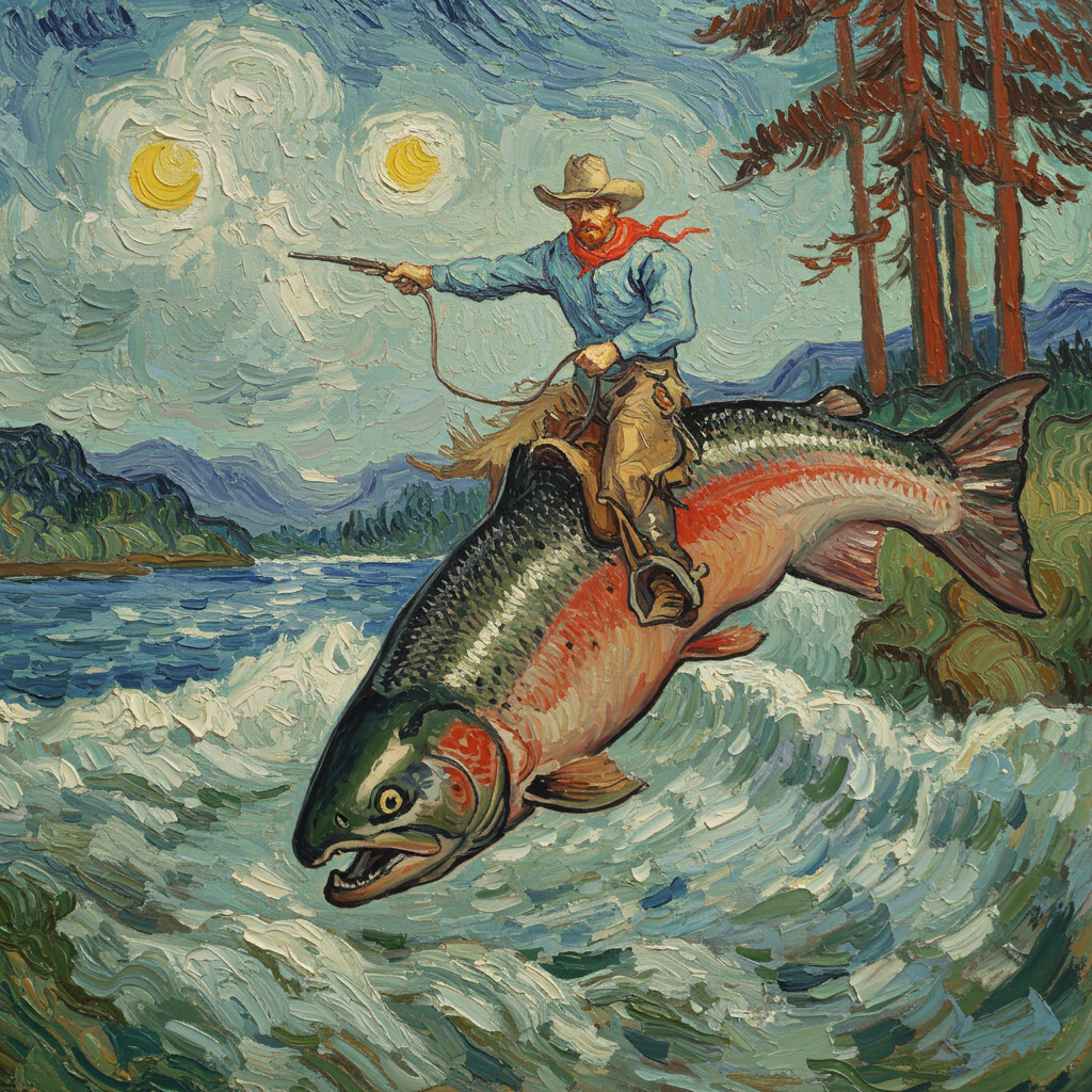 Van Gogh style salmon